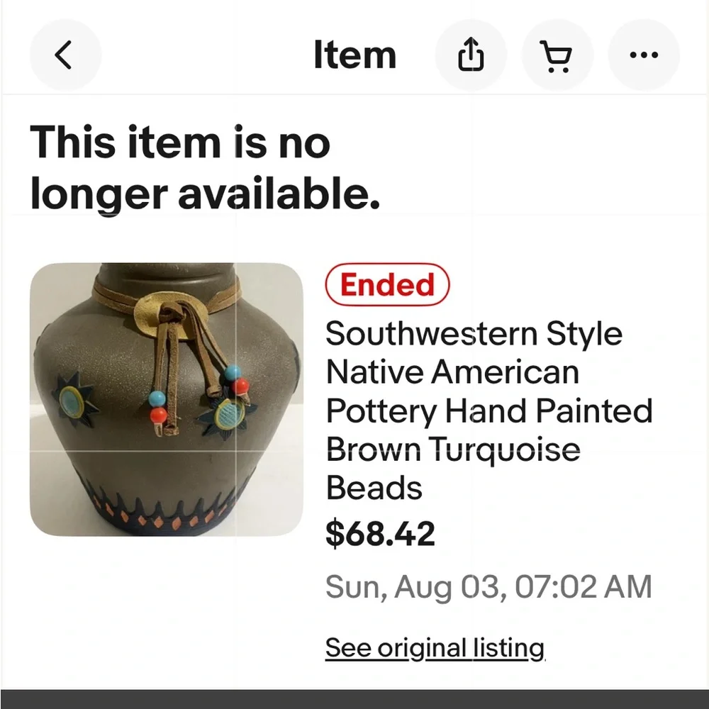 Southwestern Native American candle votive holder Pottery Hand Painted